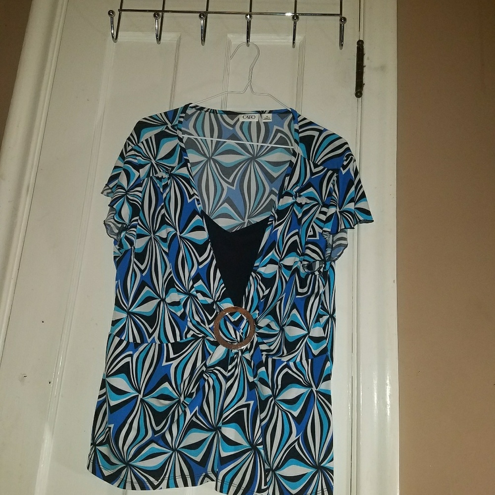 Cato blue womens blouse size xl or 1x